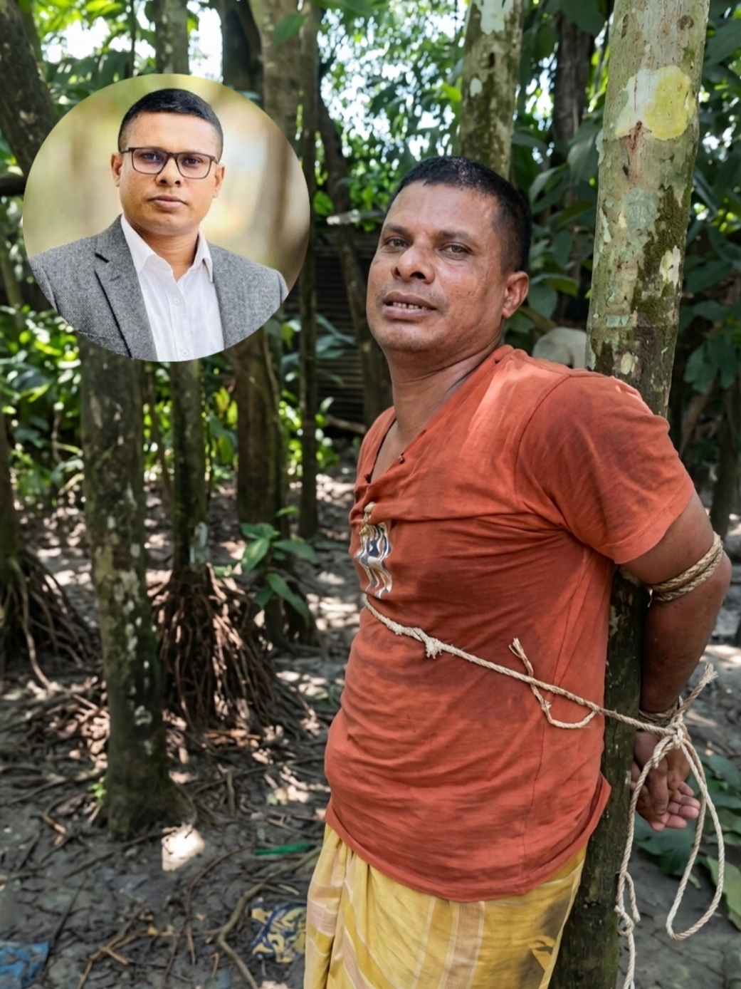 বাঁশ কেনার অযুহাতে ঘরে ঢুকে নারীকে ধর্ষণ, অভিযুক্তকে গাছে বেঁধে পুলিশে সোপর্দ