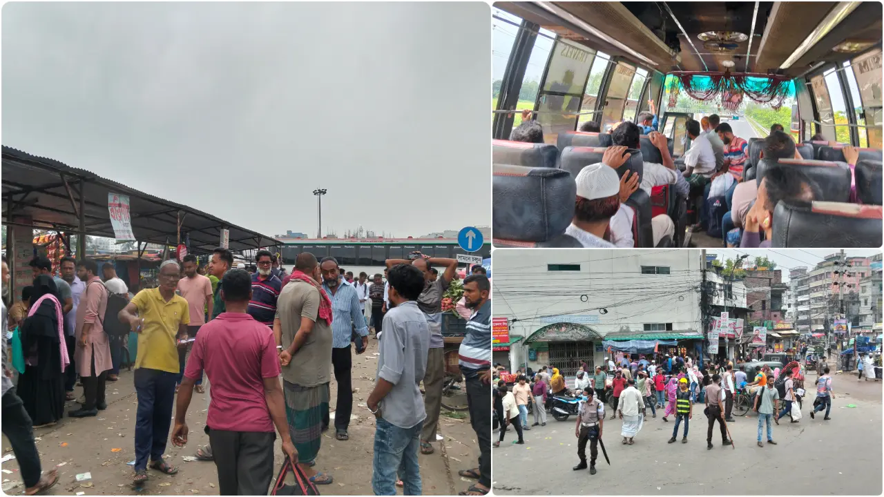 সায়েদাবাদে ঘরমুখো মানুষের উপচে পড়া ভিড়, বাড়তি ভাড়ার অভিযোগ