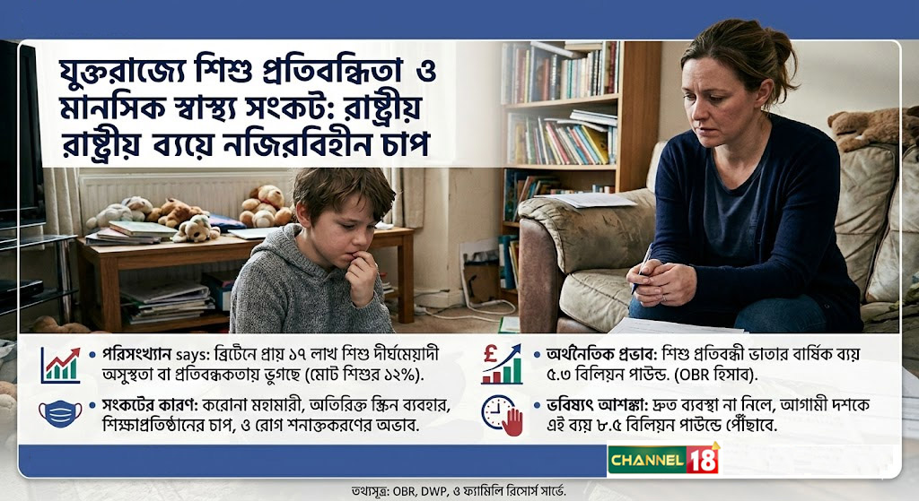 যুক্তরাজ্যে শিশু প্রতিবন্ধিতা ও মানসিক স্বাস্থ্য সংকট: রাষ্ট্রীয় ব্যয়ে নজিরবিহীন চাপ