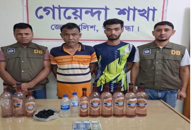 গাইবান্ধার পৌরশহরে দেশীয়মদসহ দুই মাদক কারবারি গ্রেফতার