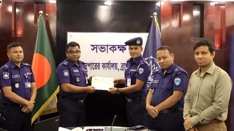 ব্রাহ্মণবাড়িয়া জেলার শ্রেষ্ঠত্ব অর্জন করেন বিজয়নগর থানার ওসি আহসান উল্লাহ