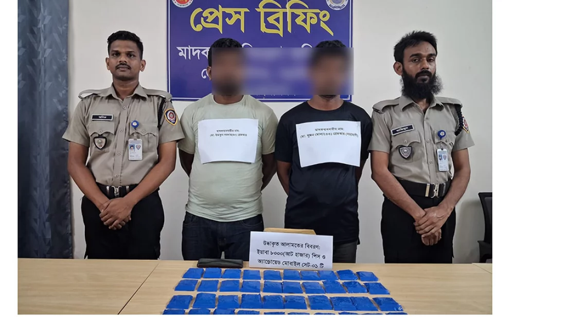 যানবাহন তল্লাশিকালে ৮ হাজার পিস ইয়াবাসহ আটক ২