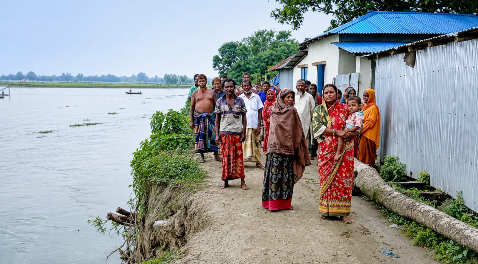 করতোয়ার ভাঙনে বিলীনের শঙ্কায় ঘোড়াঘাটের আশ্রয়ণ প্রকল্প
