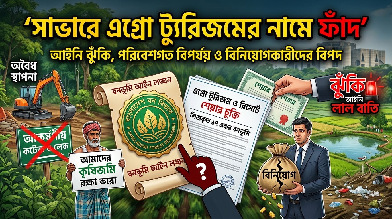 সাভারের কামালপুরে পরিবেশবিরোধী রিসোর্ট পরিকল্পনা: সরকারি অভিযানের মুখে পড়ার চূড়ান্ত ঝুঁকিতে বিনিয়োগ