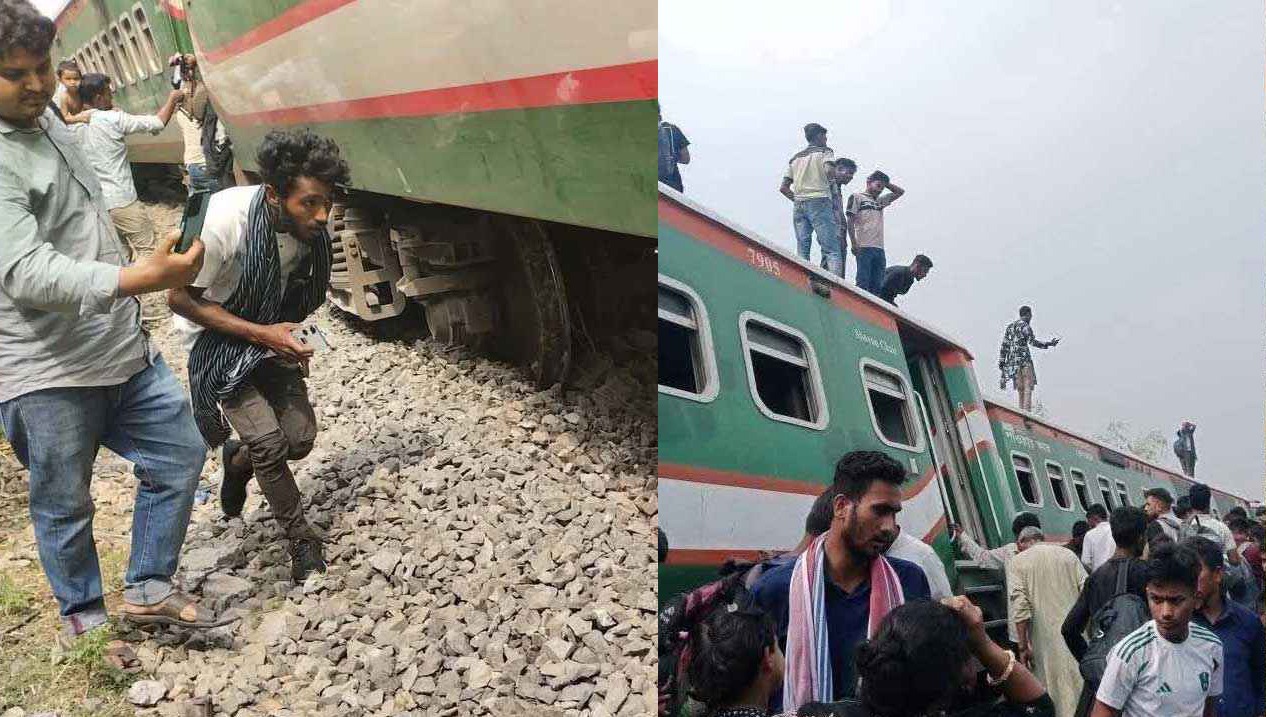 সান্তাহারে নীলসাগর এক্সপ্রেস লাইনচ্যুত, আহত শতাধিক