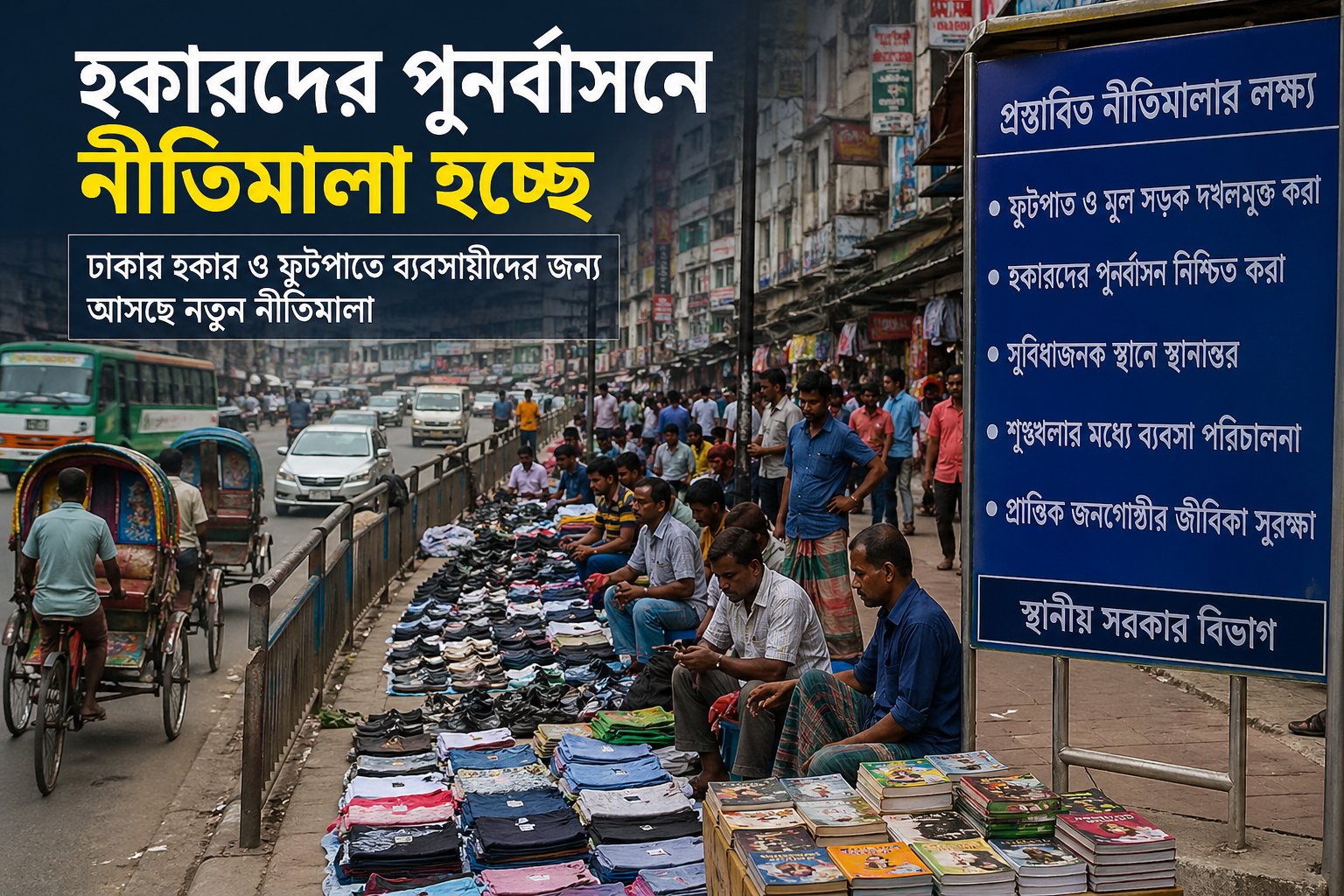 ফুটপাত ছাড়তে হবে, তবে পথে বসবে না—হকারদের পুনর্বাসনে আসছে নতুন নীতিমালা