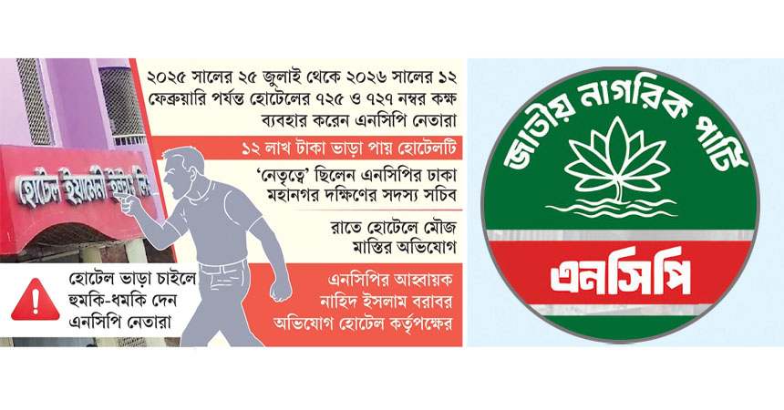 ৮ মাস ‘মৌজ-মাস্তির’ পর ১১ লাখ টাকা বকেয়া রেখে হোটেল থেকে এনসিপি নেতাদের চম্পট!