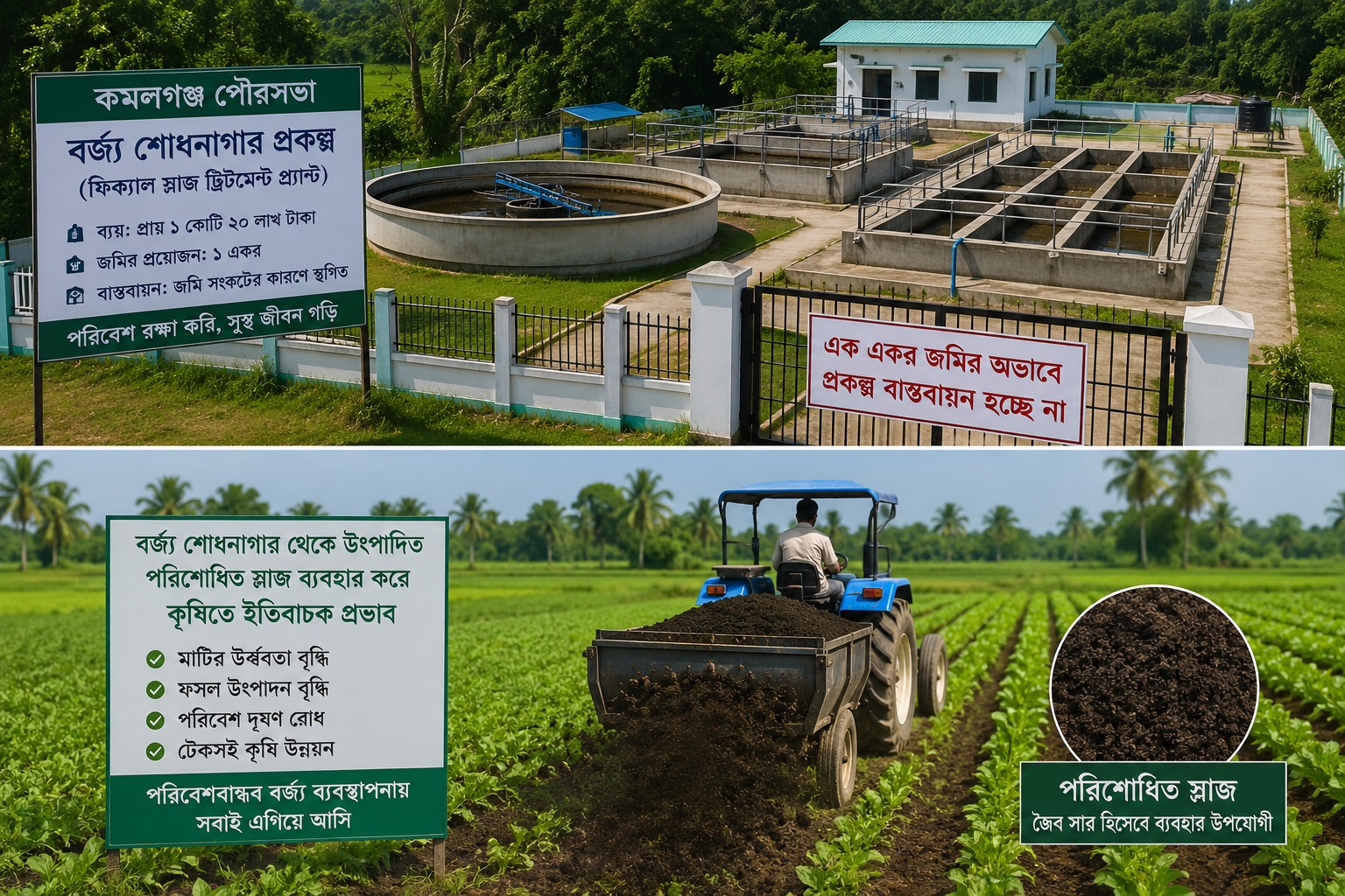 কমলগঞ্জে এক একর জমির অভাবে কোটি টাকার বর্জ্য শোধনাগার প্রকল্প বাস্তবায়ন হচ্ছে না