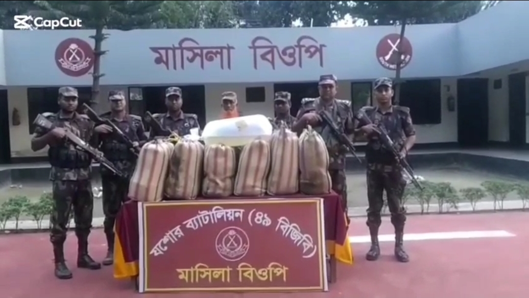 যশোর জেলার শার্শা সীমান্তে ১২ ব্যাগ বাগদা-চিংড়ির পোনাসহ বিপুল-পরিমাণ ভারতীয় মালামাল জব্দ