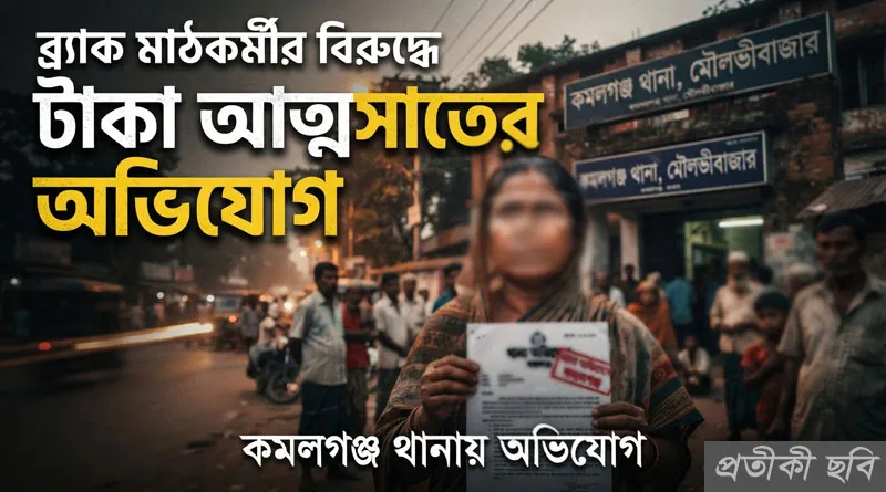 কমলগঞ্জে প্রবাসীর ৬ লাখ ৯০ হাজার টাকা আত্মসাতের অভিযোগ, ব্র্যাক মাঠকর্মীর বিরুদ্ধে থানায় লিখিত অভিযোগ