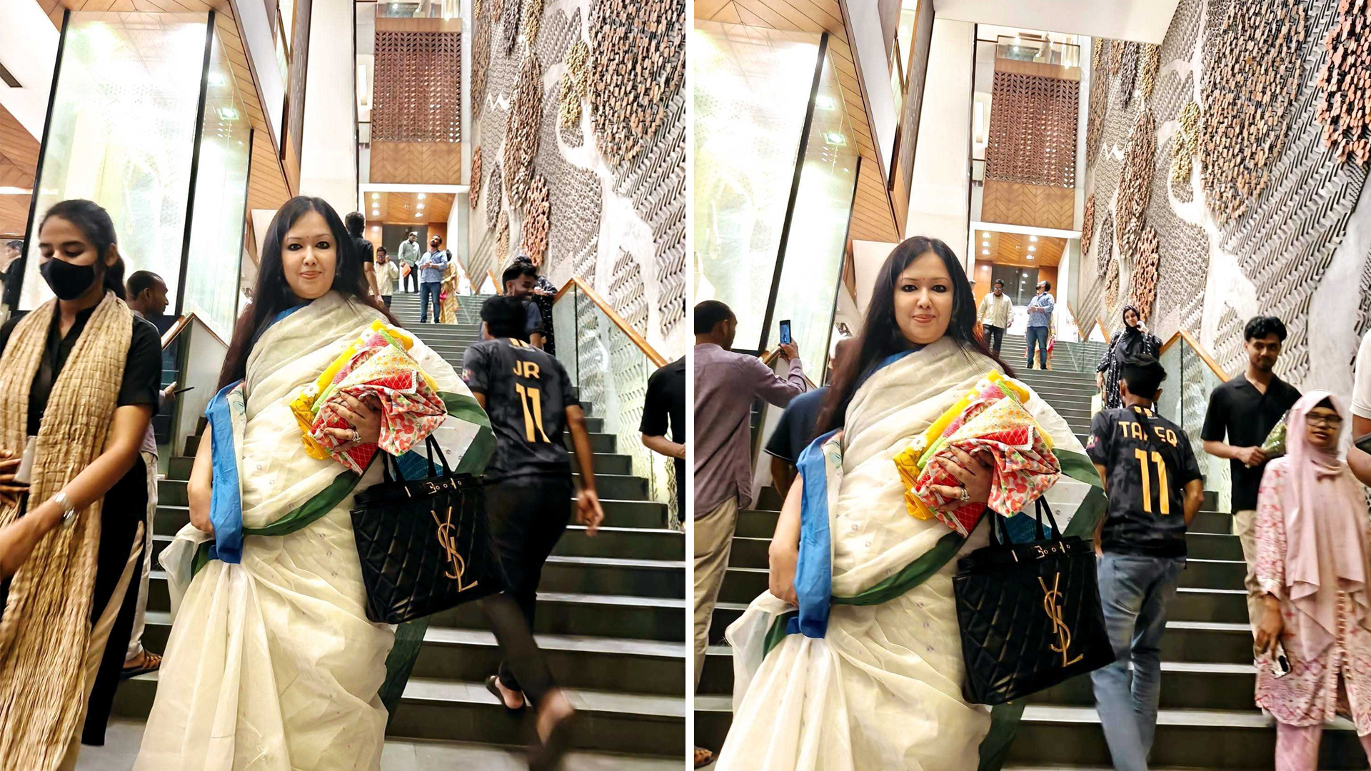 আড়ংয়ে ব্যাগ না পেয়ে ক্ষুব্ধ রুমিন ফারহানা, হাতে কাপড় নিয়ে শোরুম ত্যাগ