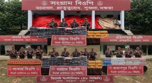 সীমান্তে ৬৬ লক্ষ টাকার ভারতীয় পণ্য আটক