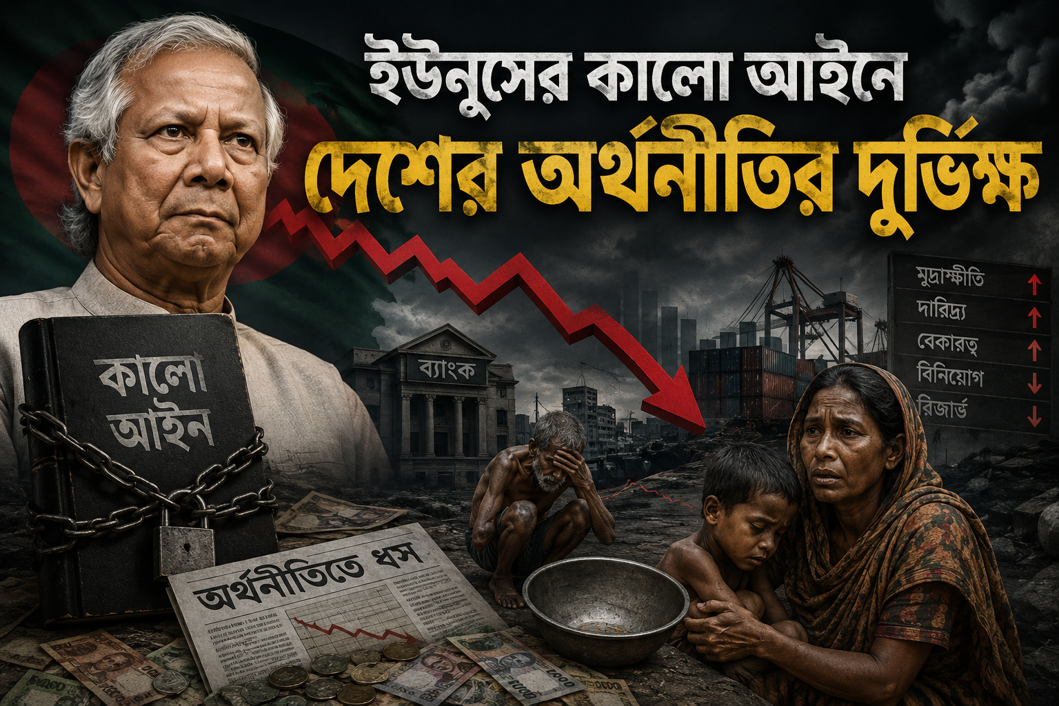 ইউনূসের কালো আইনে অর্থনীতির সর্বনাশ