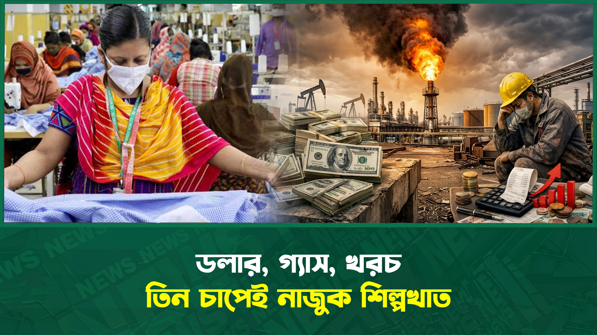 ডলার, গ্যাস, খরচ তিন চাপেই নাজুক শিল্পখাত